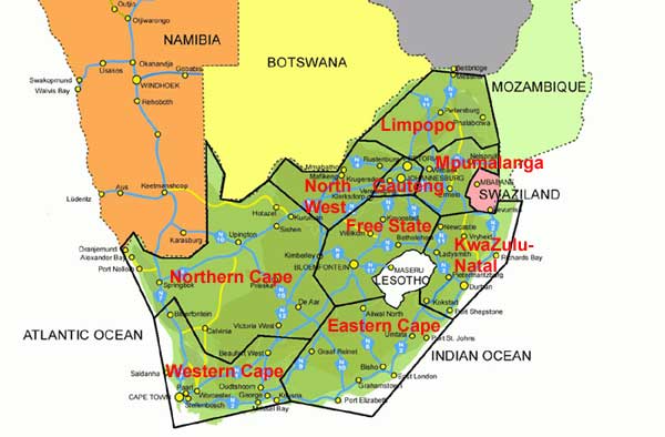 maps of south africa provinces. map of south africa provinces.