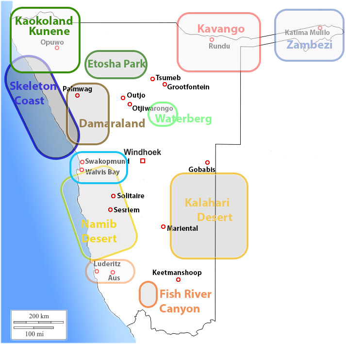  Namibia parks Map