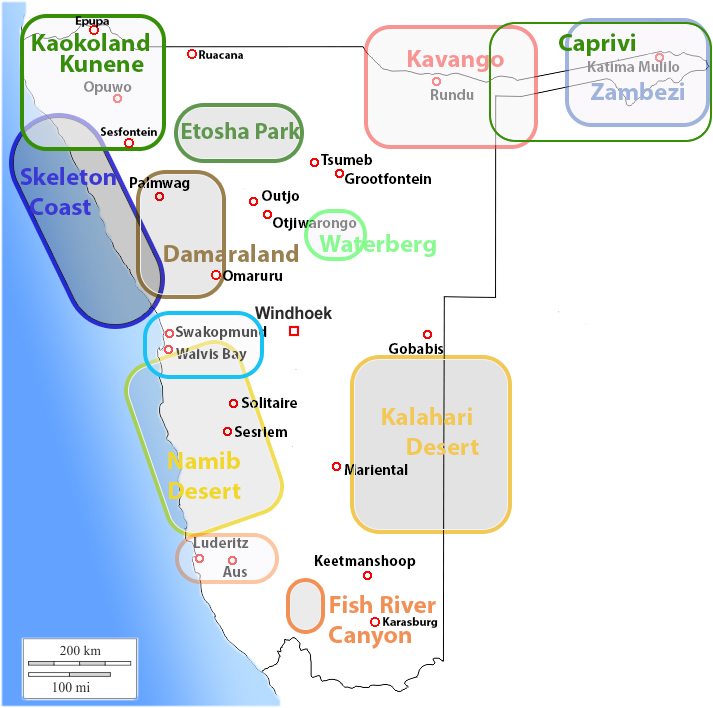 Road Trip Namibia Itinerary Map