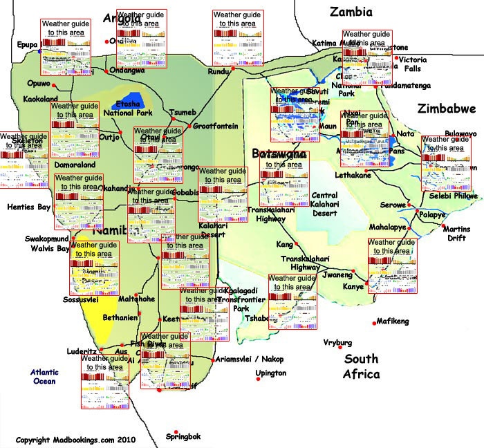 weather planning map of Namibia