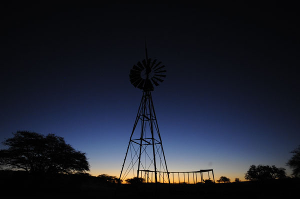 Picture taken at Agama River Camp Namib Desert Namibia sunset windmill