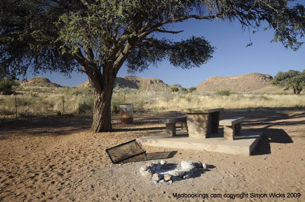 Hammerstein Lodge Namib Desert private campsite camping